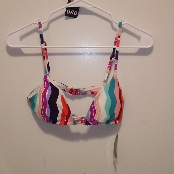 NWT - Bar III Striped Bikini Top - Size Small - Picture 1 of 9